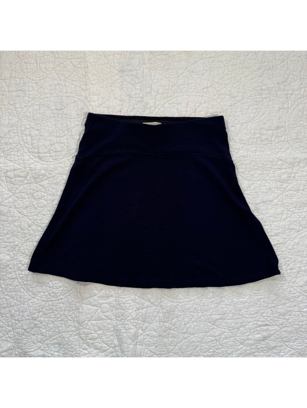 LOFT Skater Navy Blue Elastic Waist Mini Skirt Size xsmall